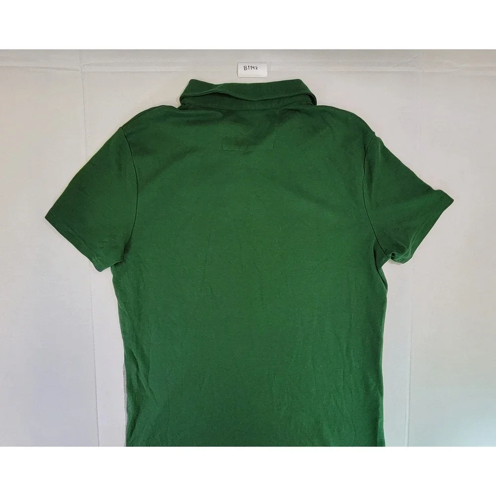 Banana Republic Mens Color‎ Block Polo Shirt Green Navy White Gray Size L